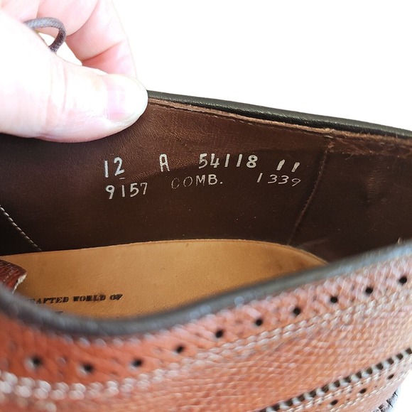 Allen Edmonds MacNeil Wingtip Oxford Shoes 9157 Men\'s Size 12A Brown W/ Bags EUC main image 11